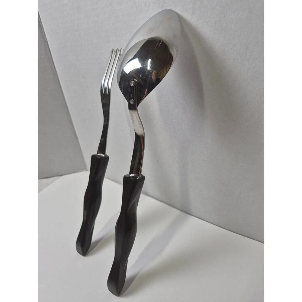 Cutco 1726 KD Serving Spoon and Fork Set Vintage Brown Classic Handle USA Made